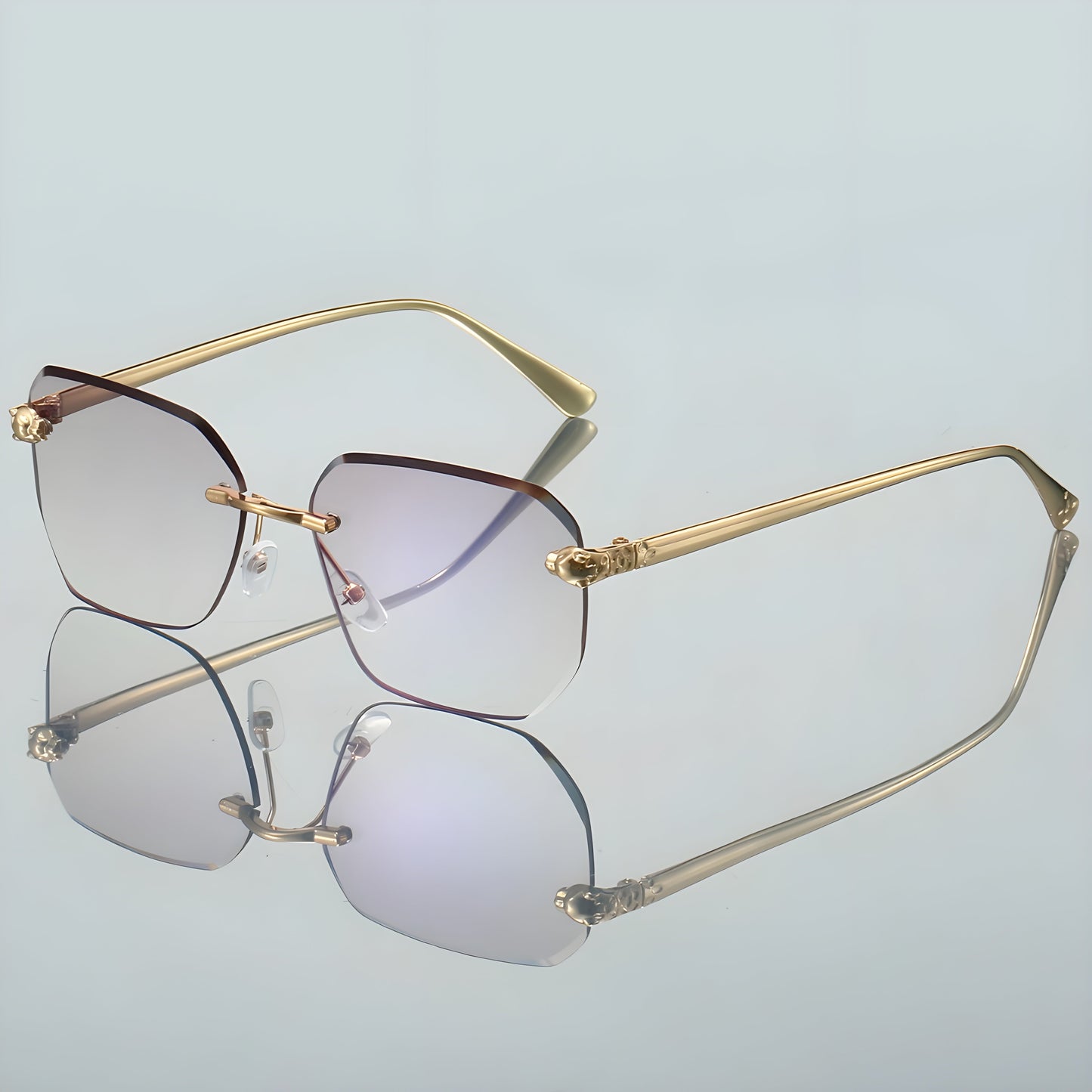 Herren Sonnenbrille Ohne Rahmen Sportlich Schwarz