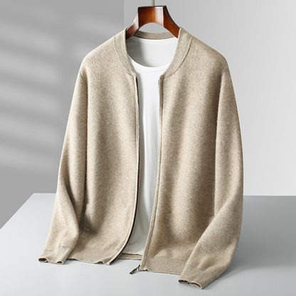 Herren Strickjacke Woll Warm Reißverschluss Hochwertig
