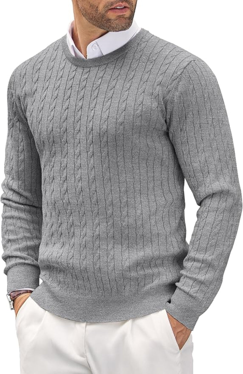 Herren Pullover Slim Fit Feinstrick Rundhals