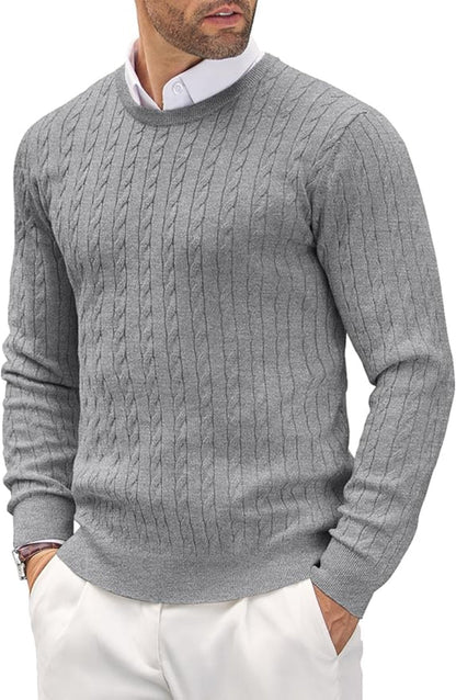 Herren Pullover Slim Fit Feinstrick Rundhals