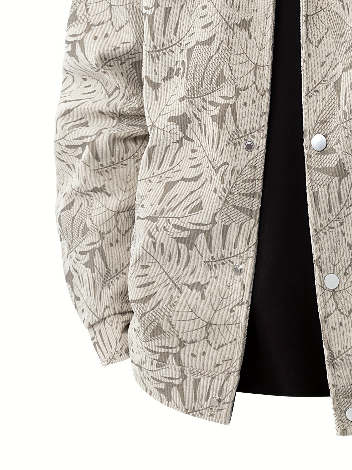 Herren Cordjacke Lässig Beige Modern