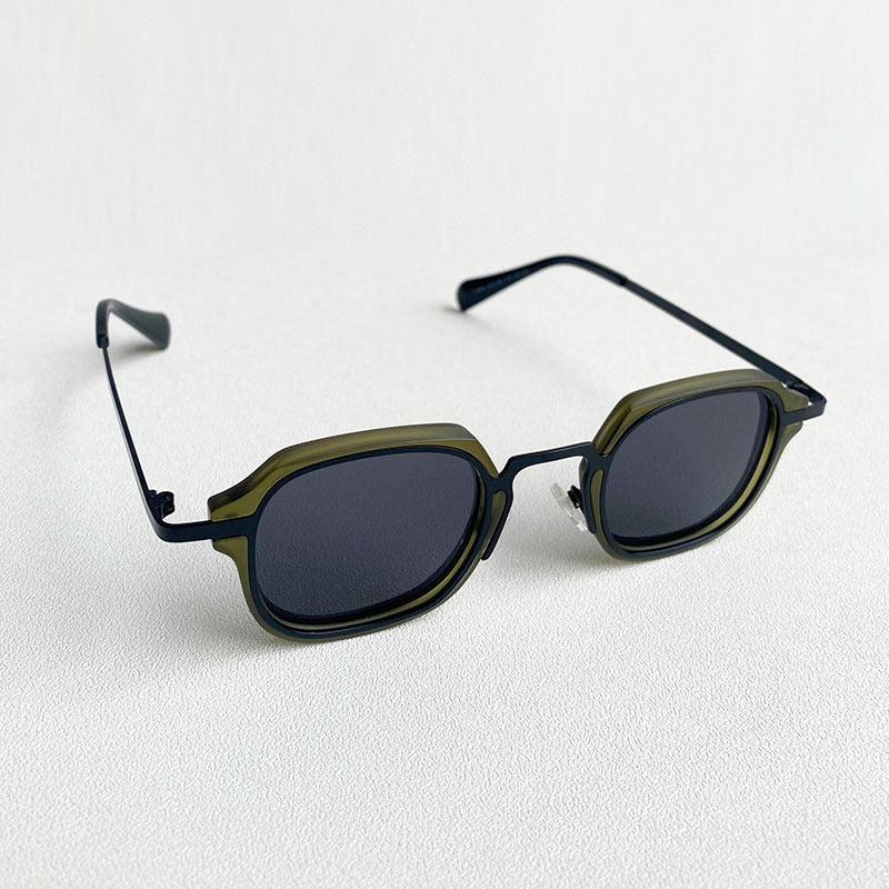 Herren Sonnenbrille Klassisch Echtleder Schwarz - BerlinGlamour