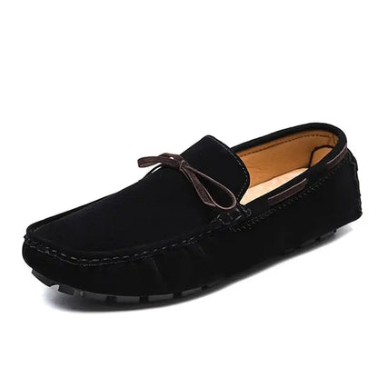 Herren Schnürloafer aus echtem Leder Schwarz Elegant