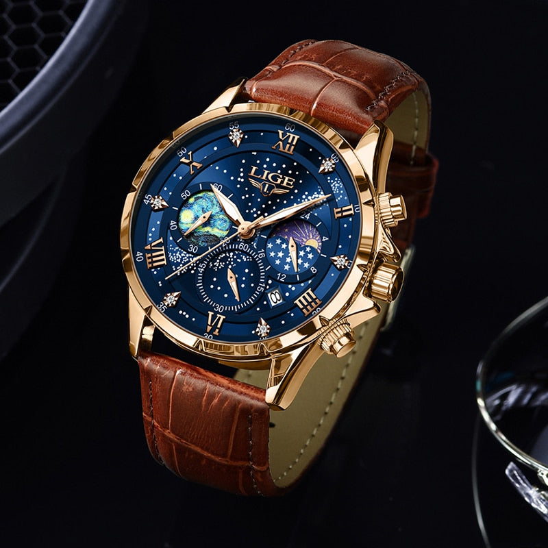 Herren Armbanduhr Edelstahl Chronograph