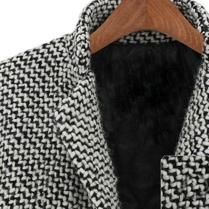 Langer Damen Wollmantel Elegant Schwarz