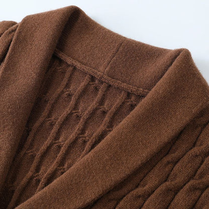 Herren Strickjacke Klassisch mit Knöpfen Braun