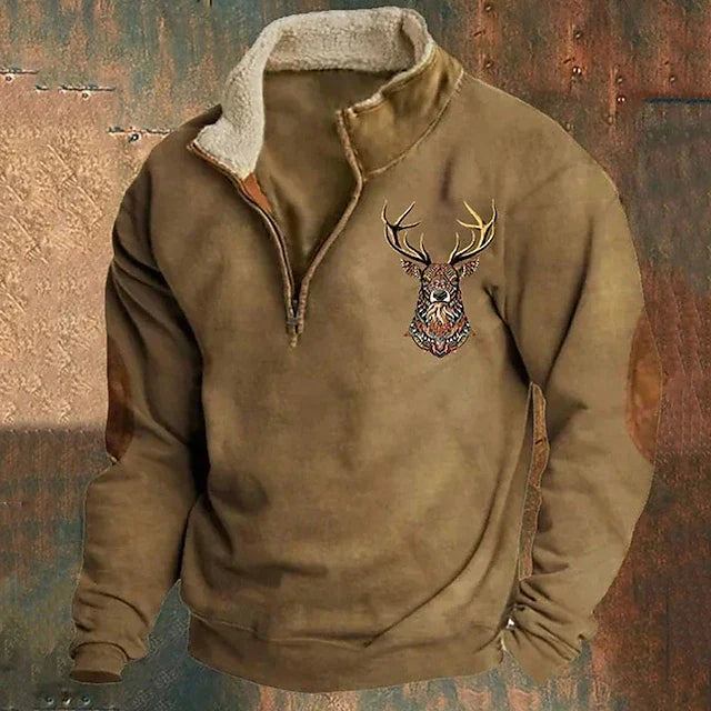 Herren Pullover Warm Bequem Viertel-Reißverschluss - BerlinGlamour