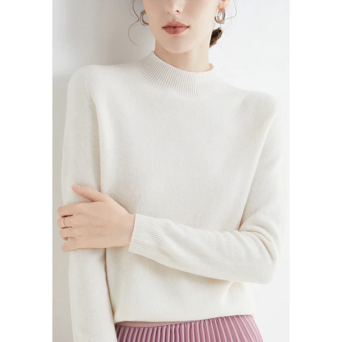 Weiche Strickpullover Damen Warm