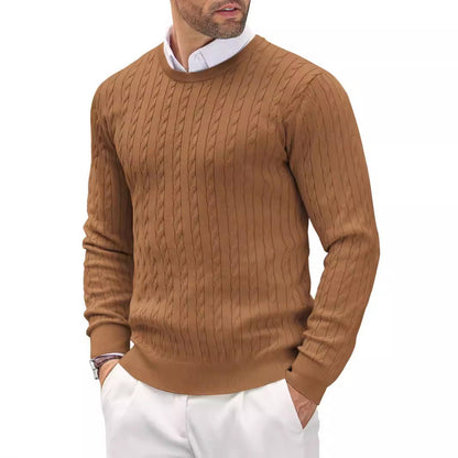 Herren Pullover Slim Fit Feinstrick Rundhals
