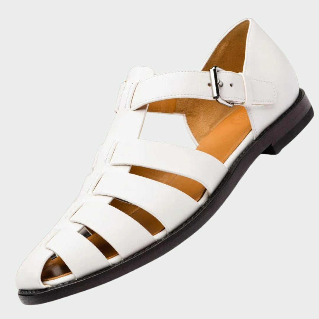 Leder Sandalen Herren Elegant Braun