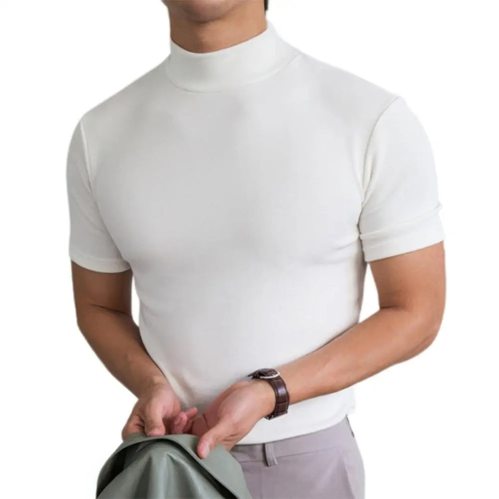 Herren Kurzarmshirt Atmungsaktiv Rollkragen Leicht - BerlinGlamour