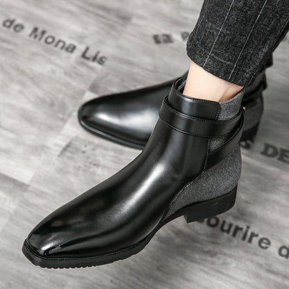 Leder Stiefel Herren Handgefertigt Echtleder Schwarz