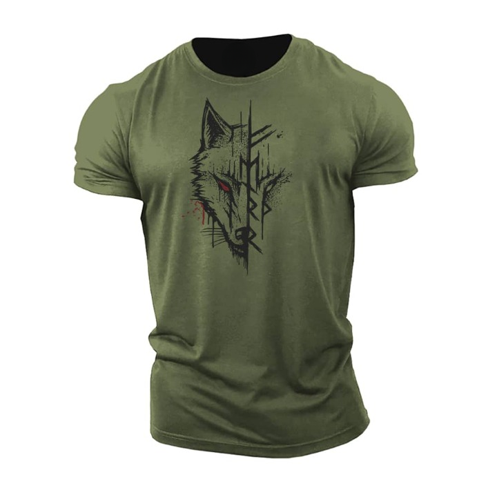 Herren T-Shirt Kurzarm Nordisch Modern
