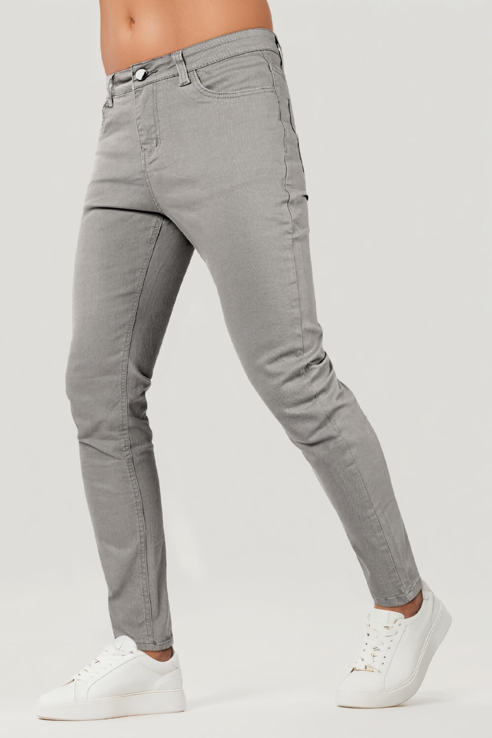 Schmale Herren Jeans Hellgrau Slim Fit