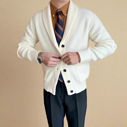 Herren Strickcardigan Gestreift Baumwolle Bequem