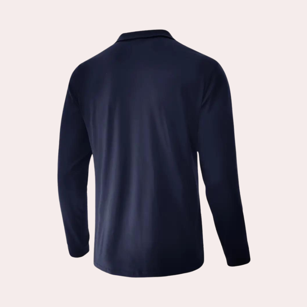 Herren Poloshirt Langarm Baumwolle Bequem
