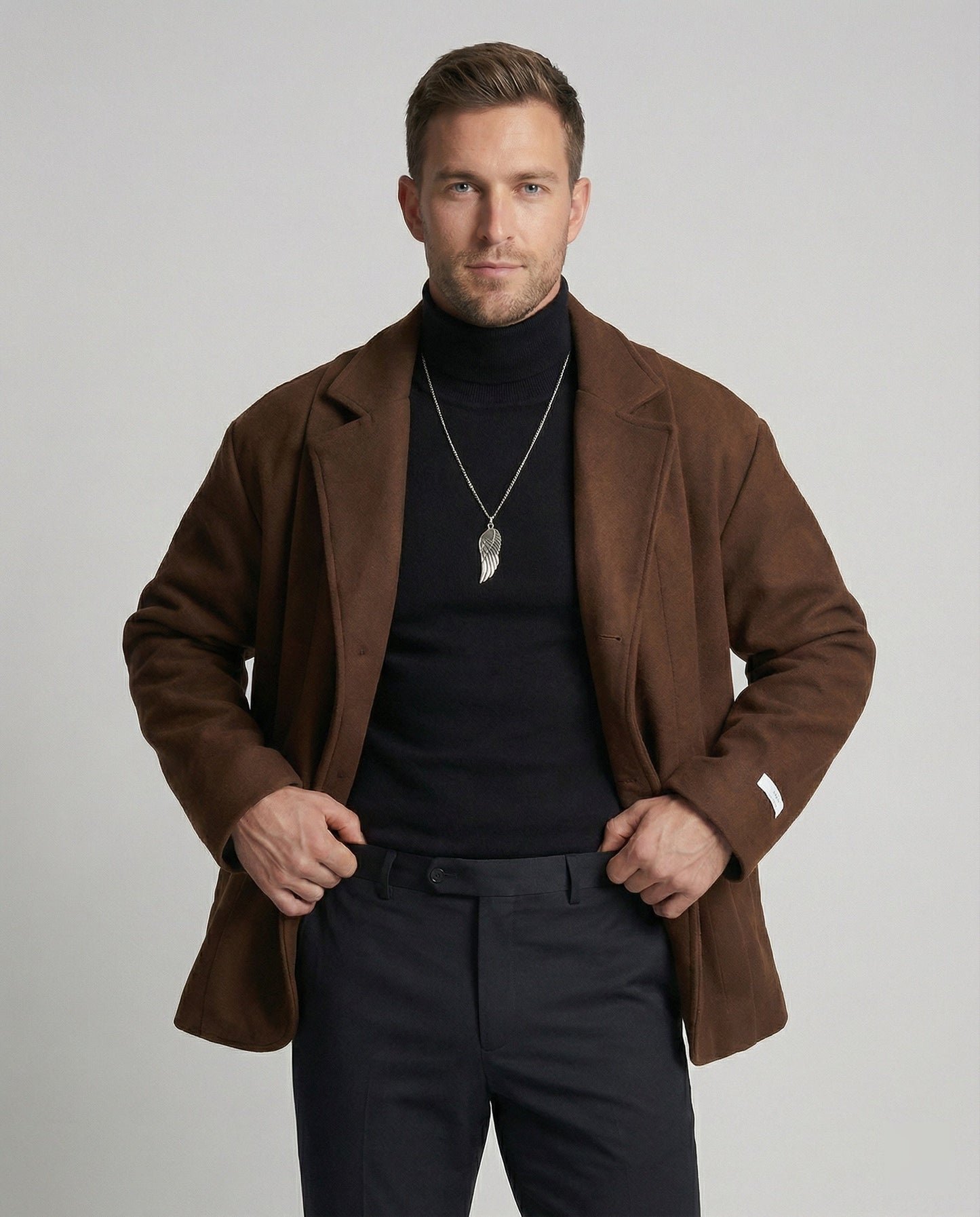 Unisex Kurzmantel Braun Freizeit Blazer Modern - BerlinGlamour