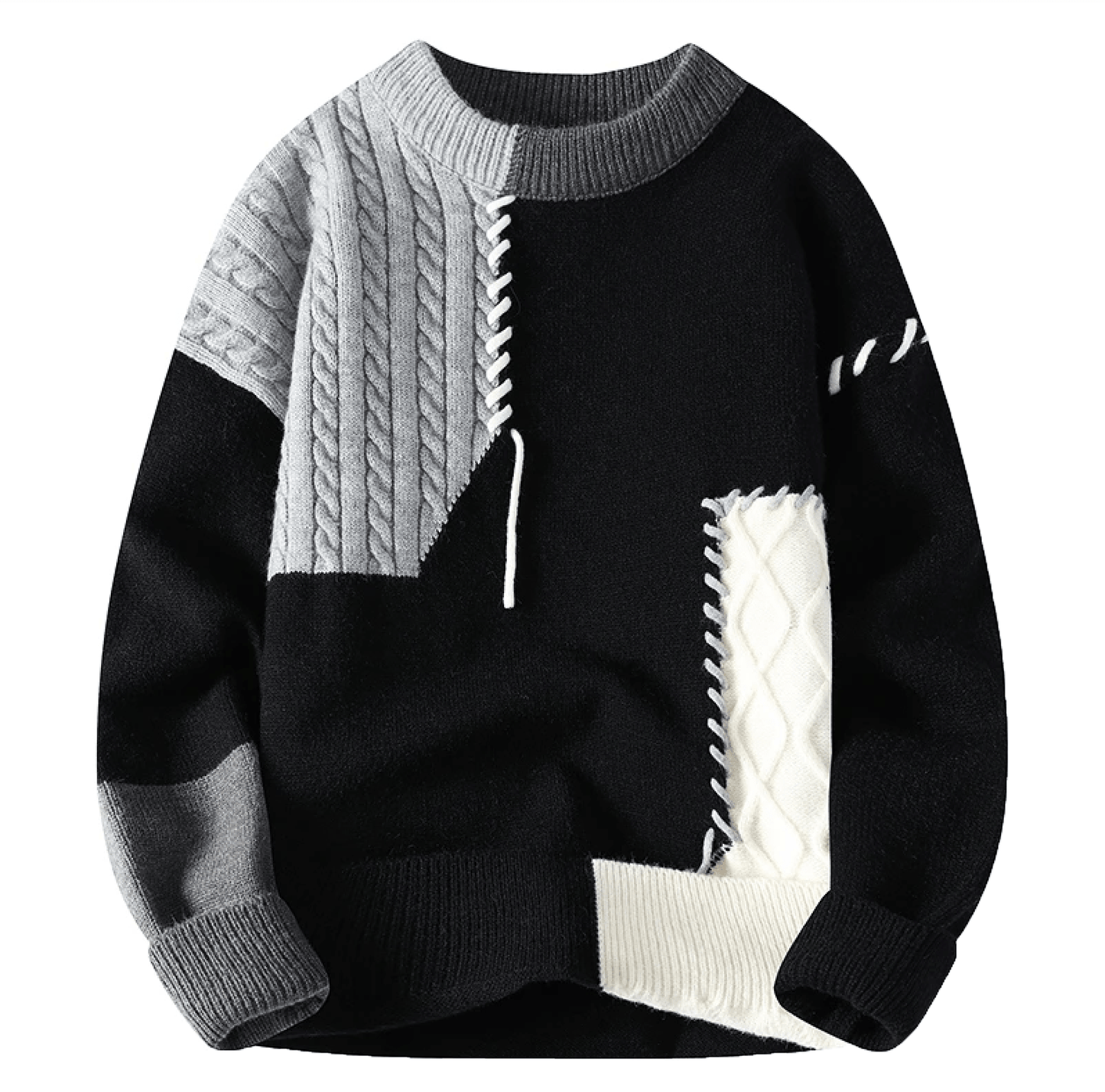 Herren Pullover Modern Patch-Design Trendy