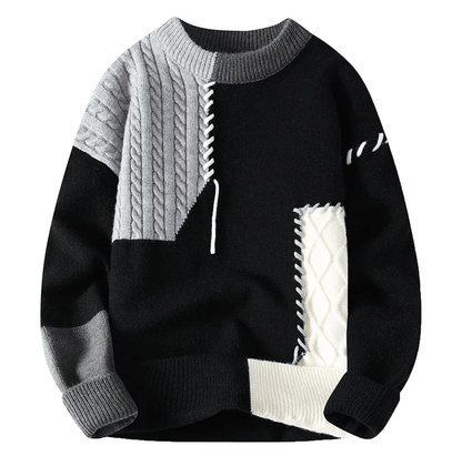 Herren Pullover Modern Patch-Design Trendy