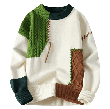 Herren Pullover Modern Patch-Design Trendy