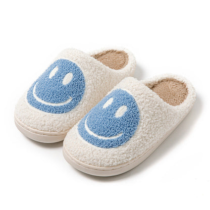 Weiche Pelzpantoffel Smiley Muster Warm