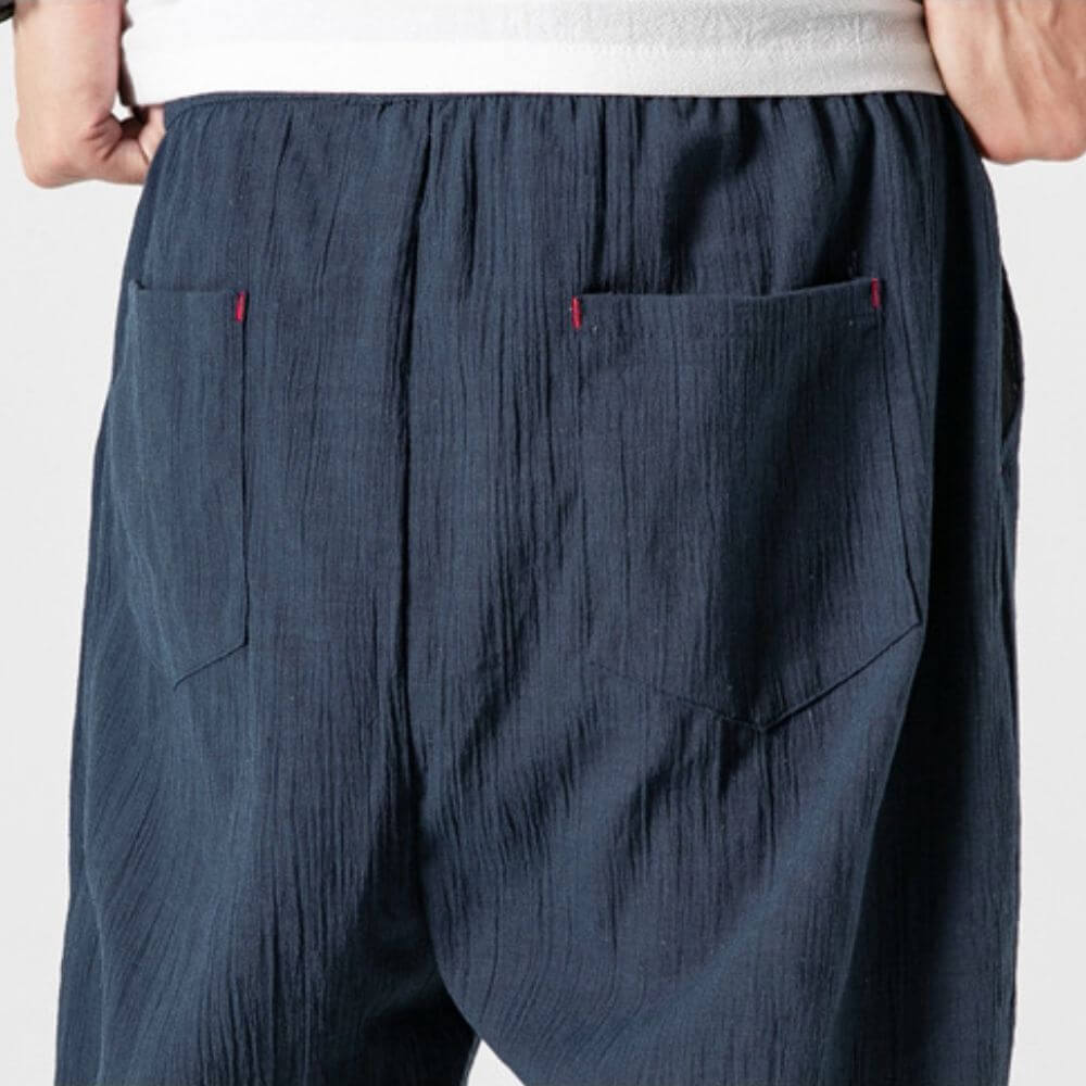 Bequeme Herrenhose Baumwolle Leinen Atmungsaktiv Leicht