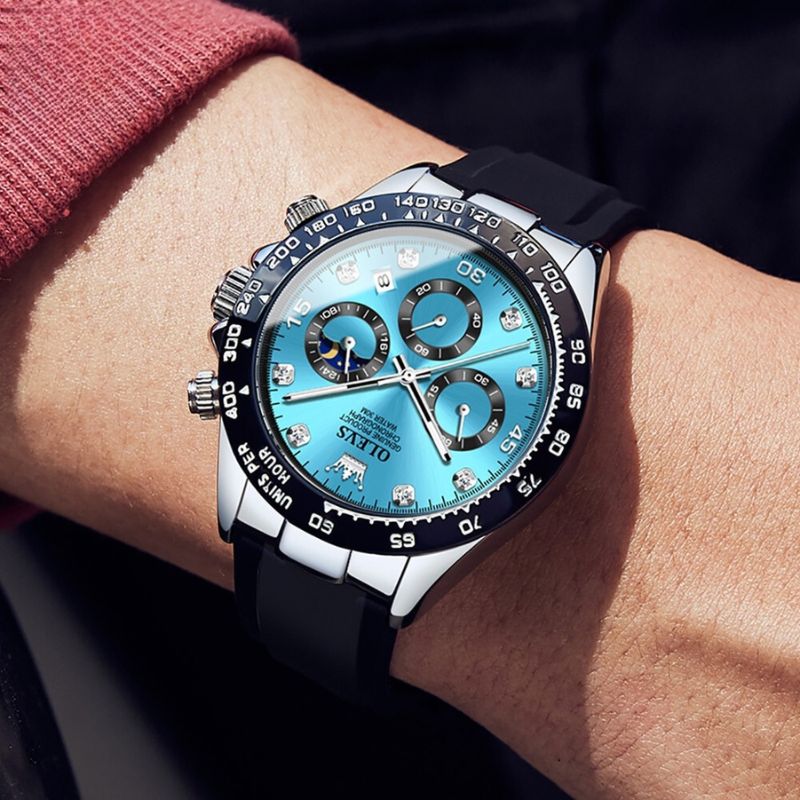 Herren Armbanduhr Edelstahl Elegante Analog