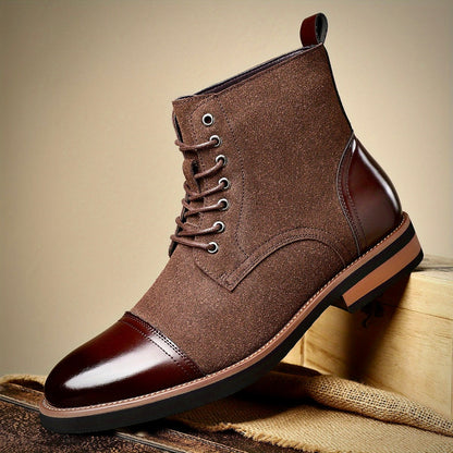 Herren Lederstiefel Oxford Elegantes Design Schwarz