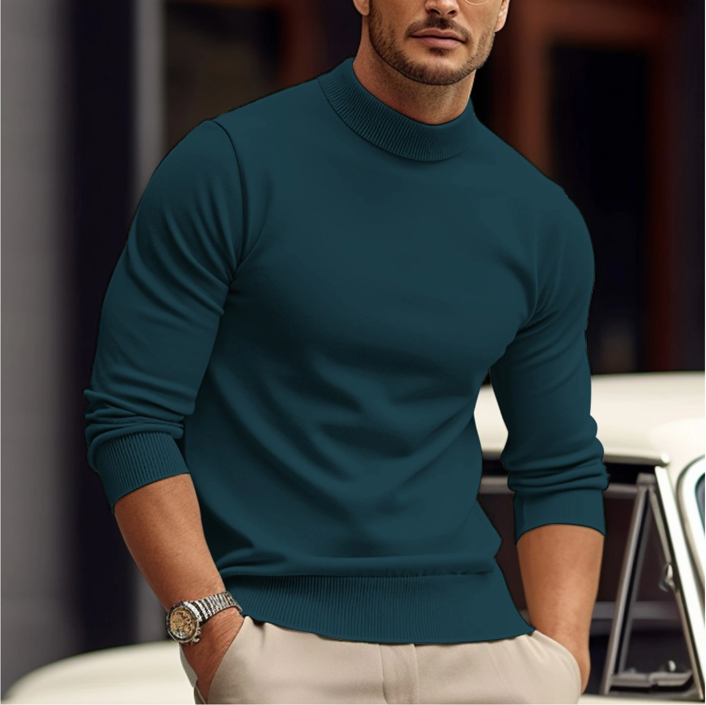 Herren Pullover Weich Baumwolle Modern Stilvoll - BerlinGlamour