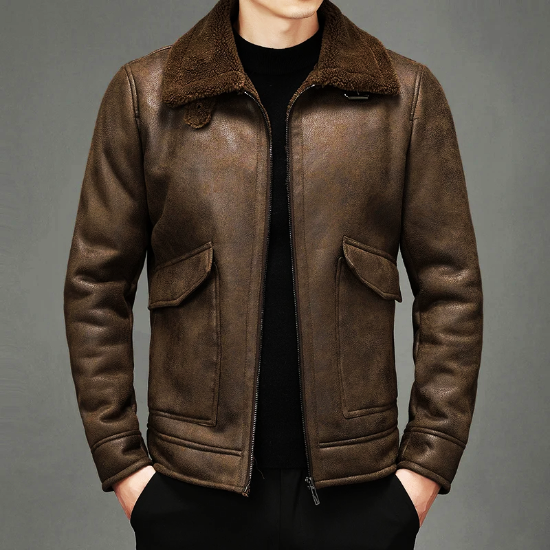 Lederjacke Herren Vintage Style Ledermantel Elegant - BerlinGlamour