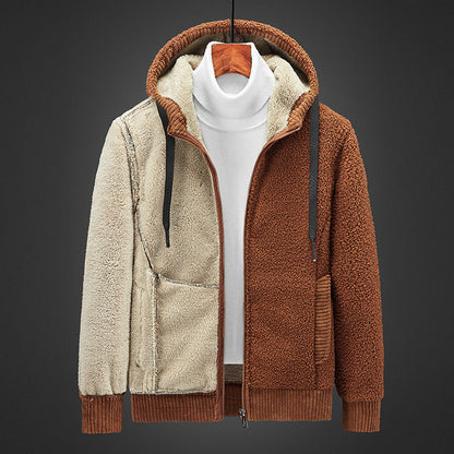 Herren Kapuzenpullover Fleece Gefüttert Warm