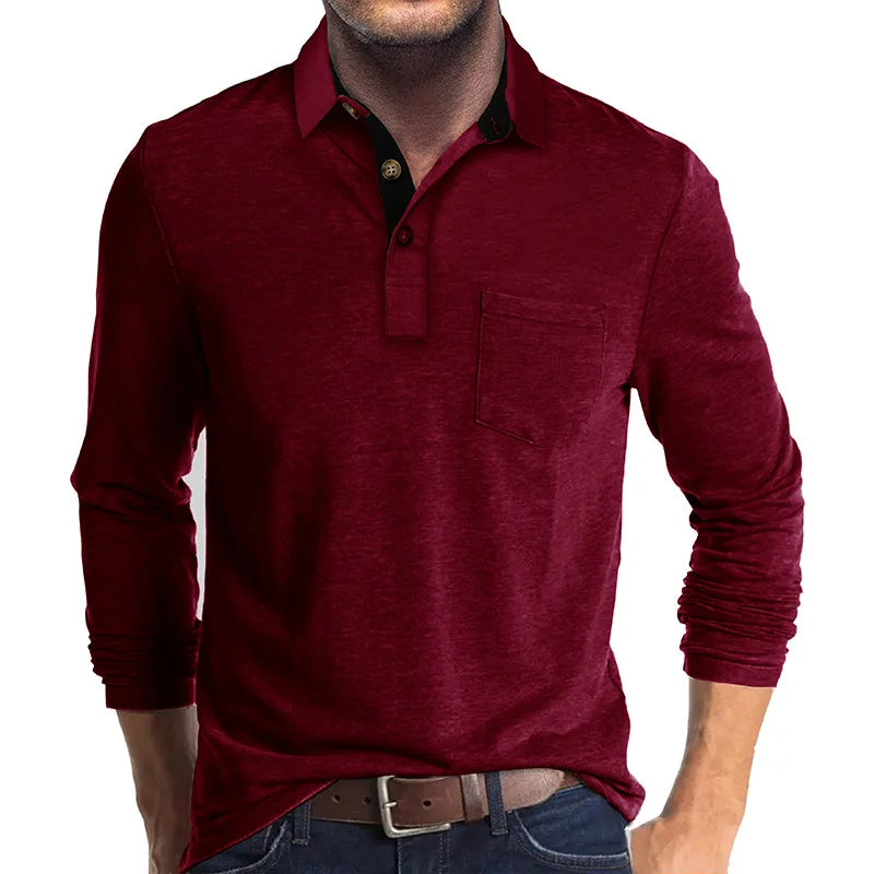 Herren Langarmhemd Klassisch Slim Fit