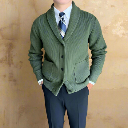 Herren Strickcardigan Gestreift Baumwolle Bequem