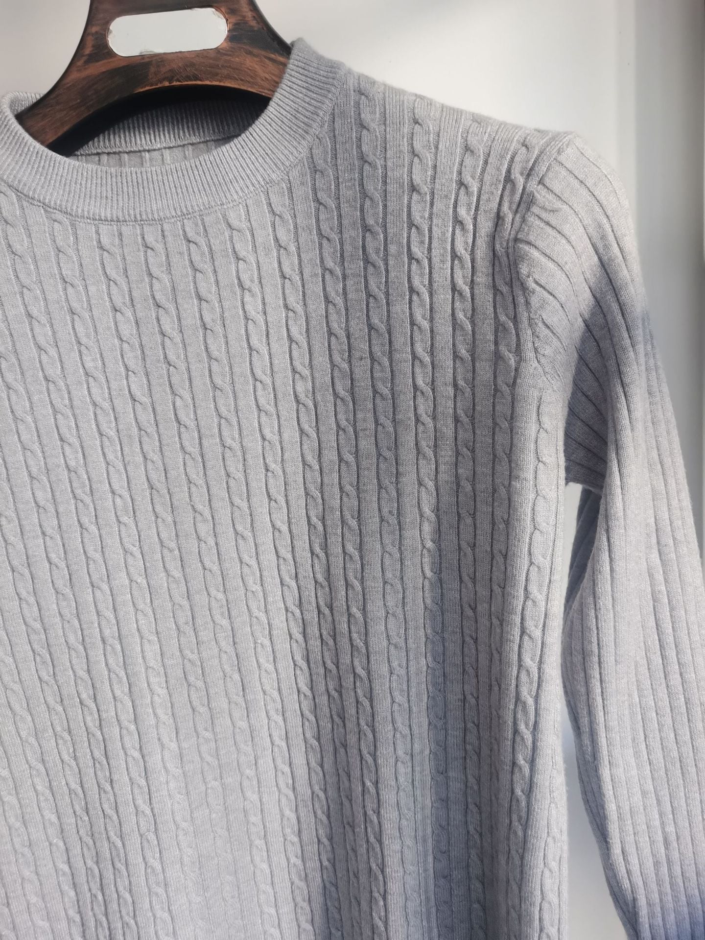 Herren Pullover Slim Fit Feinstrick Rundhals