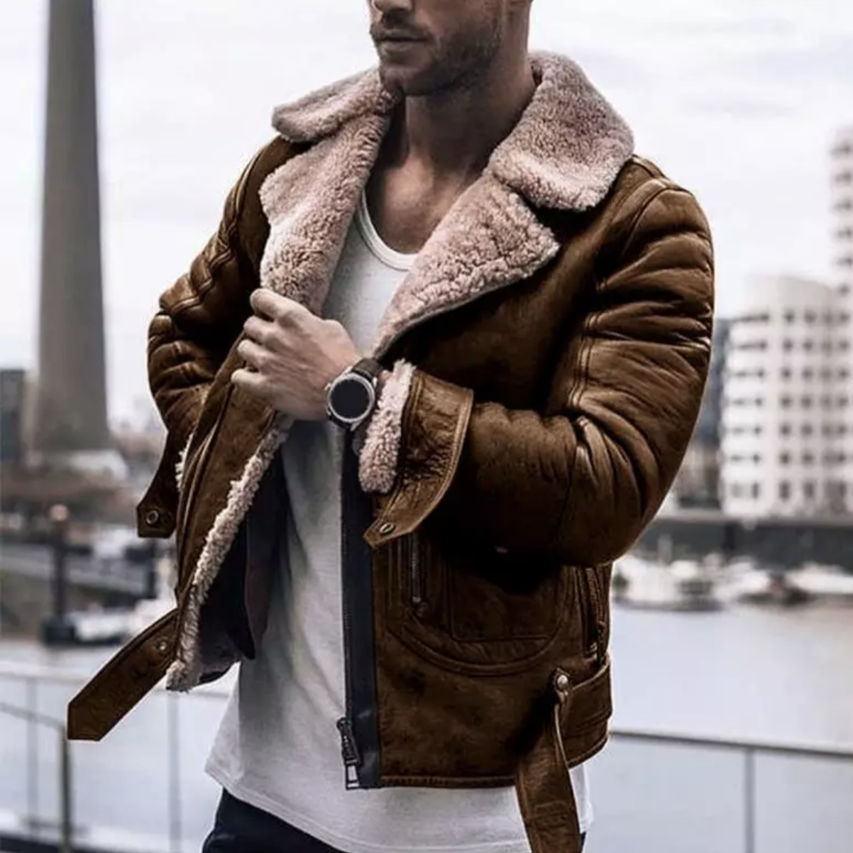 Herren Winterjacke Warm Modern Isoliert