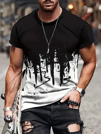 Herren T-Shirt Casual Splash Print Hemd Relaxed Fit - BerlinGlamour