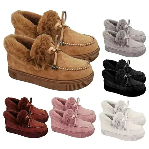 Damen Hausschuhe Luxus Pelz Bequem Warm