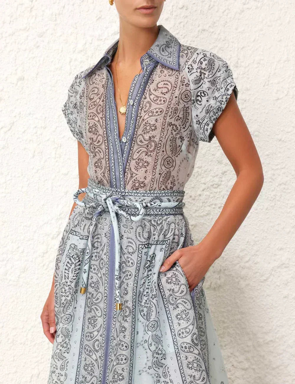 Paisley Bluse Maxi Rock Set Elegant Damen