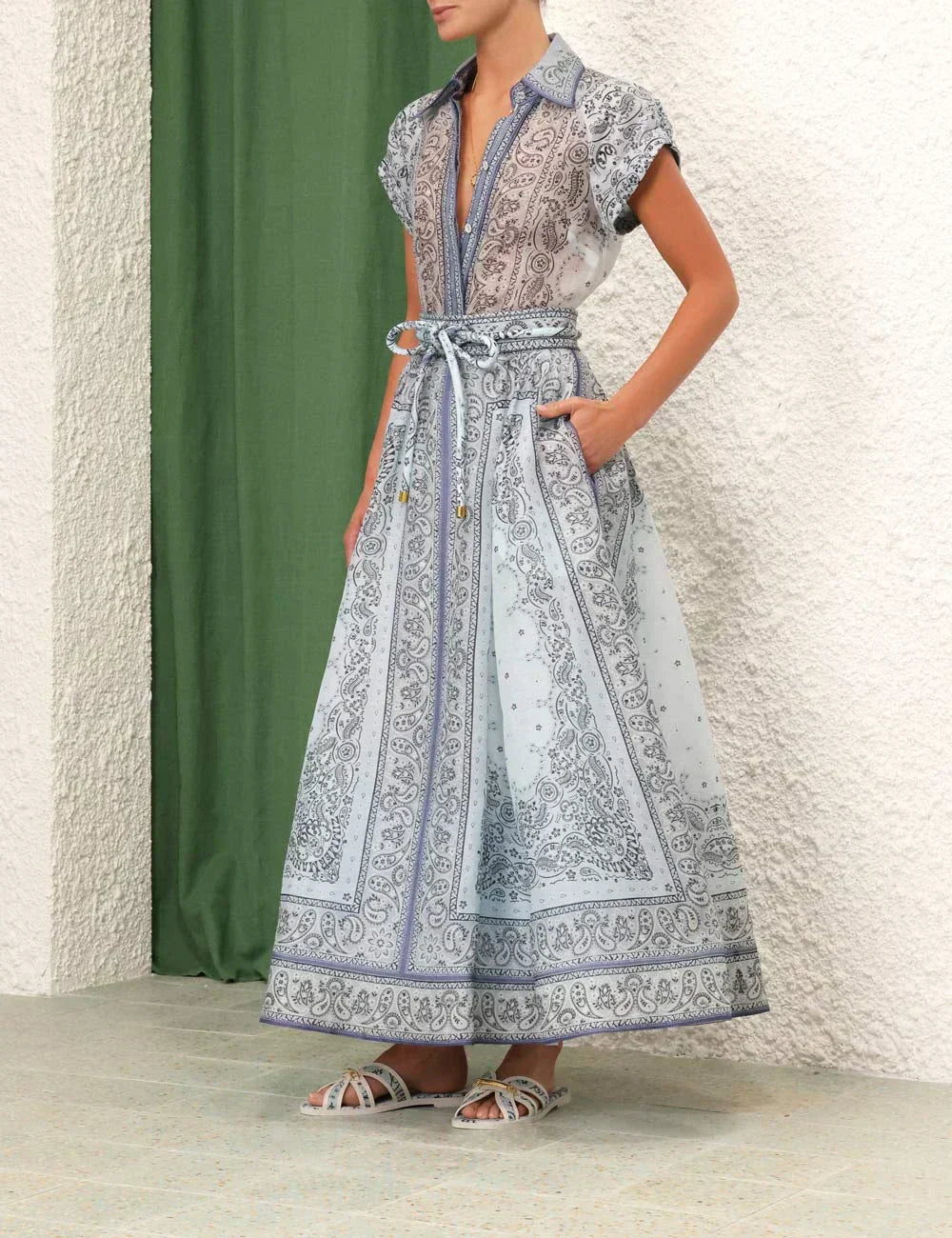 Paisley Bluse Maxi Rock Set Elegant Damen