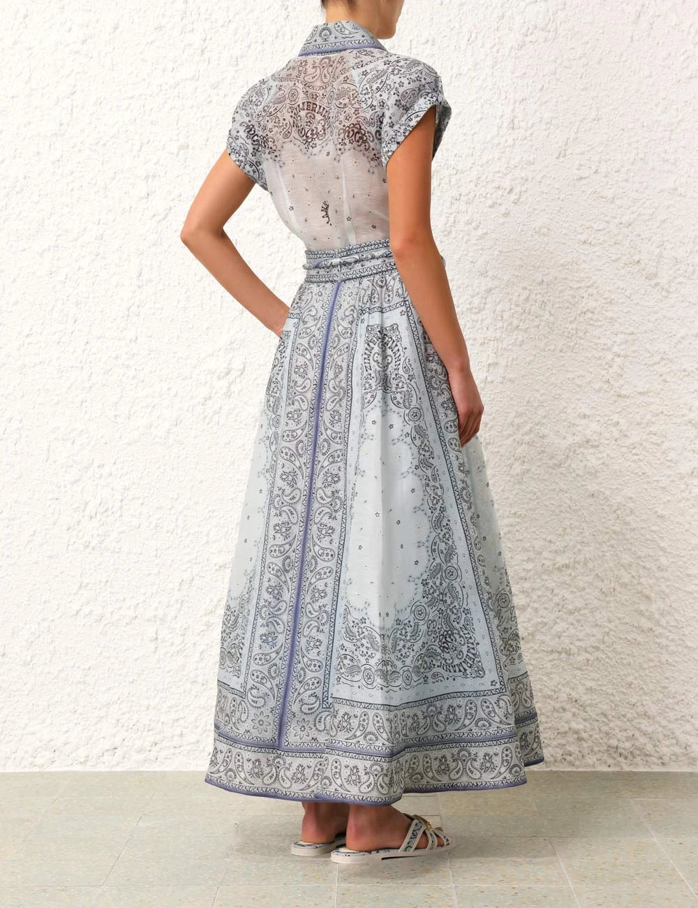 Paisley Bluse Maxi Rock Set Elegant Damen