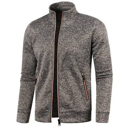 Zip Cardigan | Langarm | Atmungsaktiv | Reißverschlussjacke | Herrenbekleidung-Kaffee-S-Chaps Herrenmode