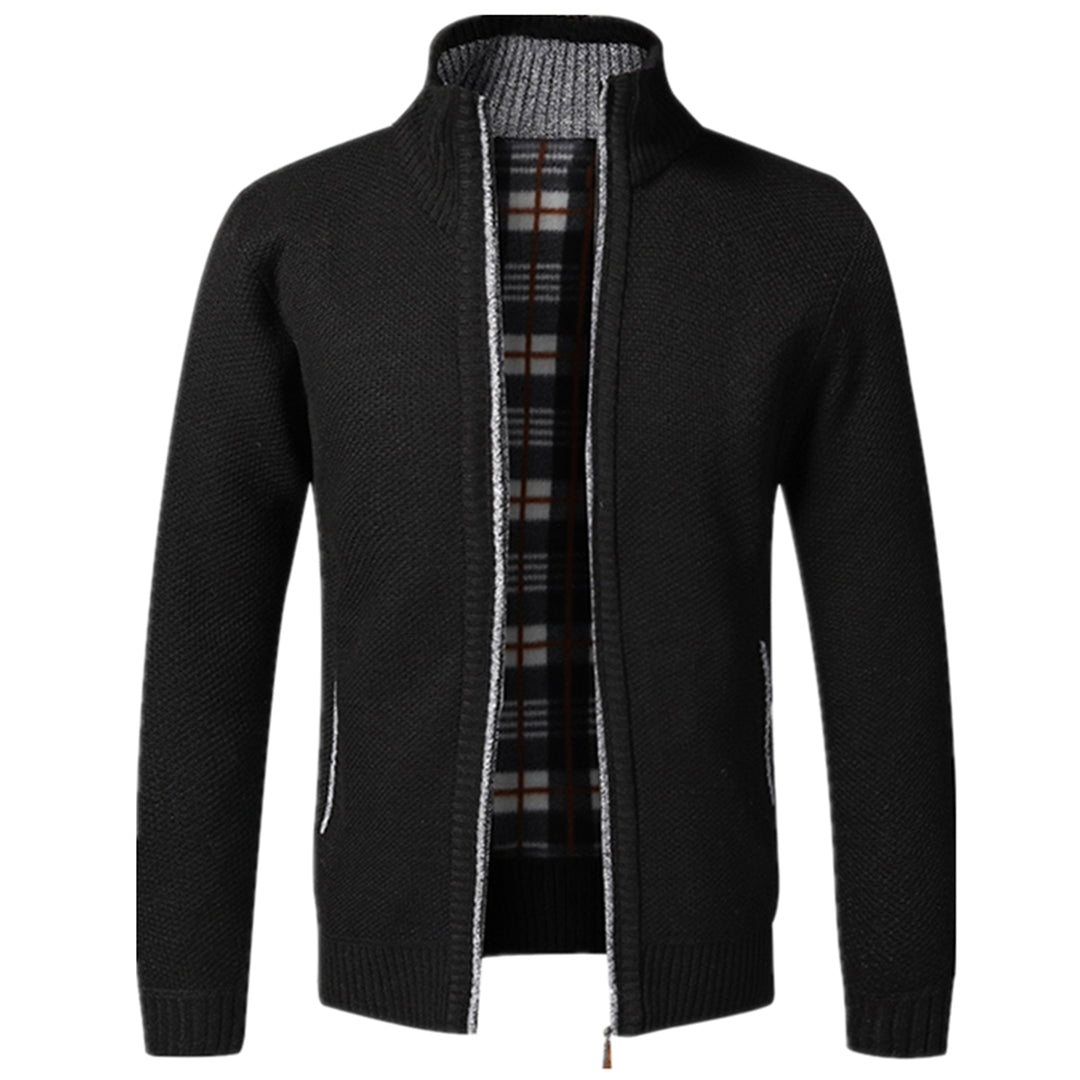 Herren Strickjacke Langarm Full-Zip Zip-Up - BerlinGlamour