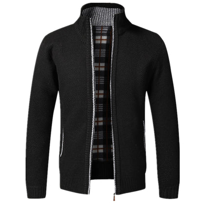 Herren Strickjacke Langarm Full-Zip Zip-Up - BerlinGlamour