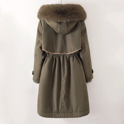Damen Winterjacke Lang mit Kapuze Warm