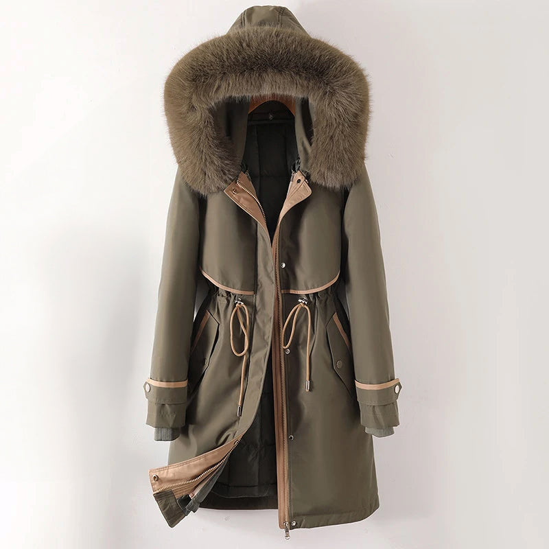 Damen Winterjacke Lang mit Kapuze Warm - BerlinGlamour