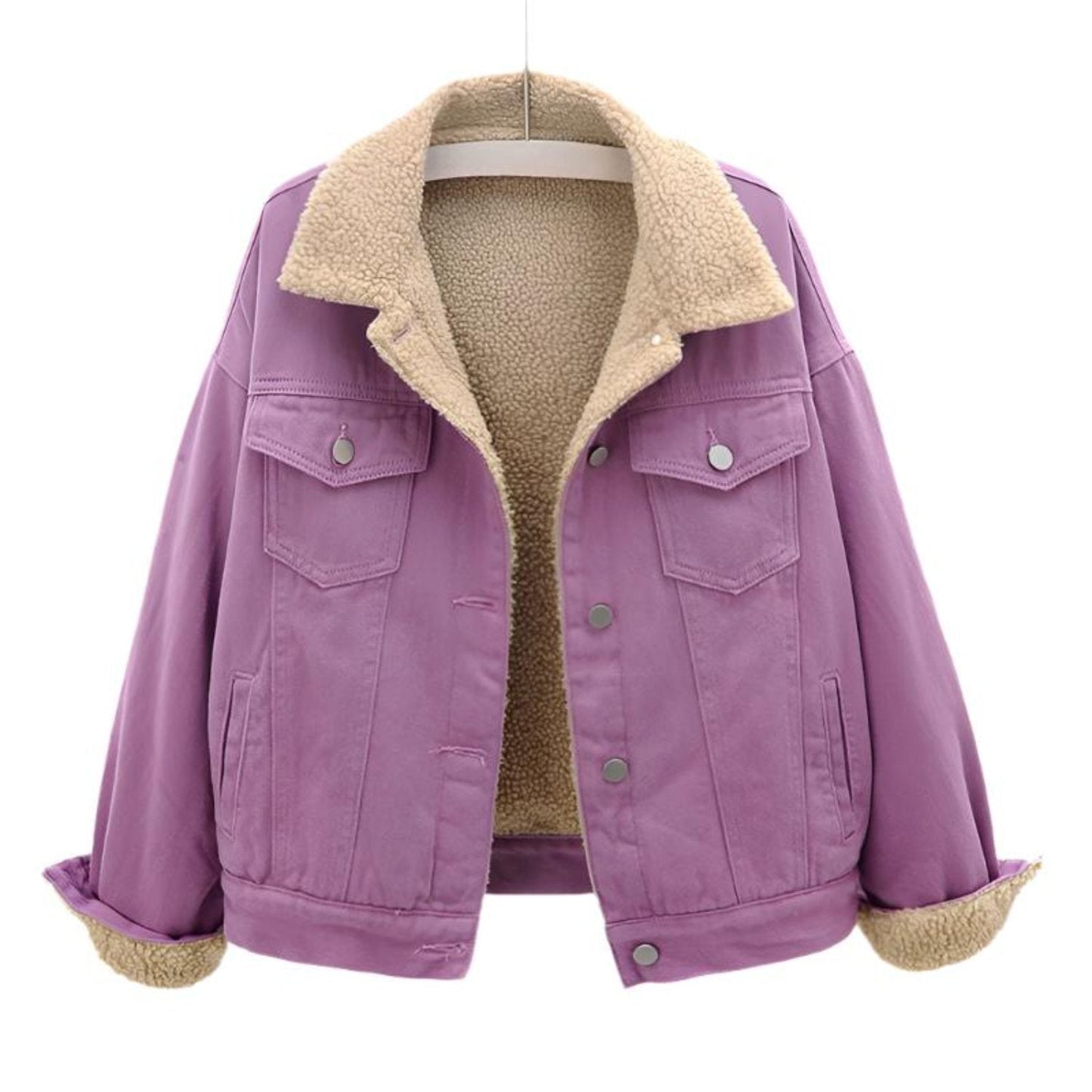 Damen Winterjacke Knopfleiste Warm Modern - BerlinGlamour