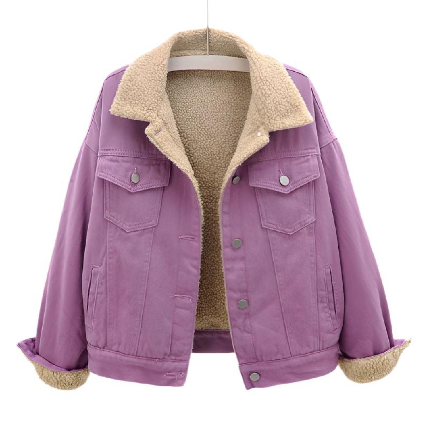 Damen Winterjacke Knopfleiste Warm Modern - BerlinGlamour