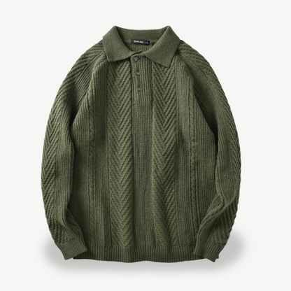 Zopfmuster-Polopullover für Herren | Loravelle 1