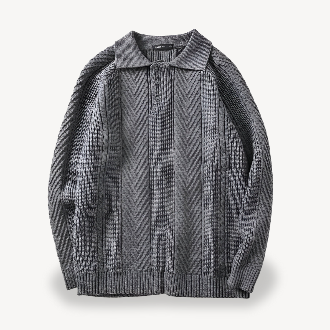 Zopfmuster-Polopullover für Herren | Loravelle 2