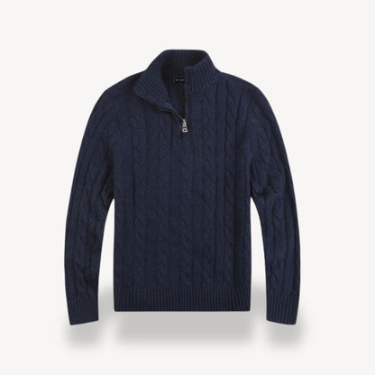Zopfmuster-Pullover mit halbem Reißverschluss für Herren | Loravelle 6
